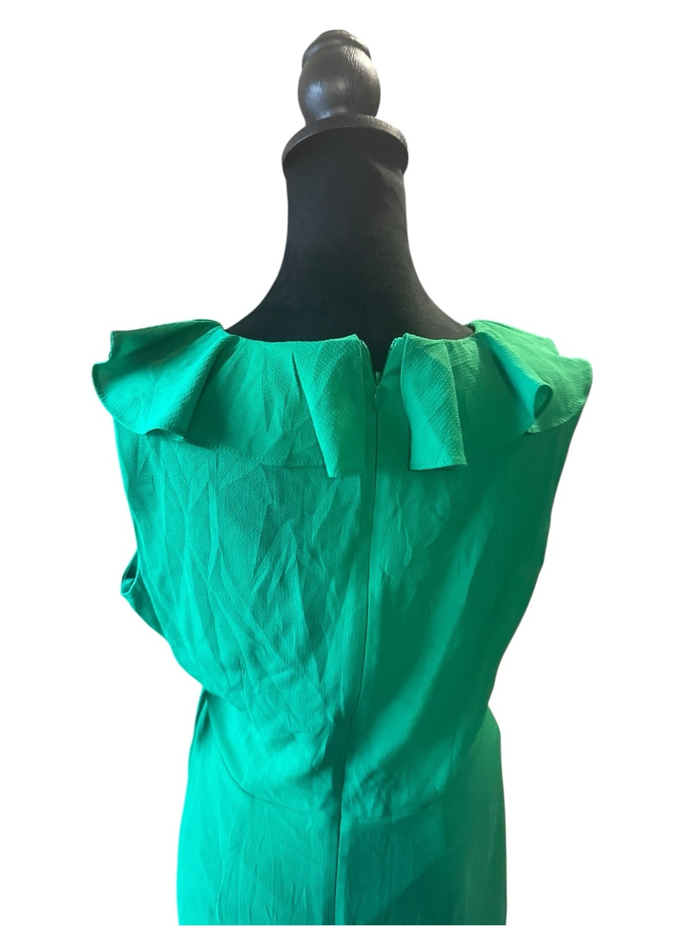 London Times Maxi Dress Size 10 NWT Jewel Green Ruffle - Picture 7 of 16